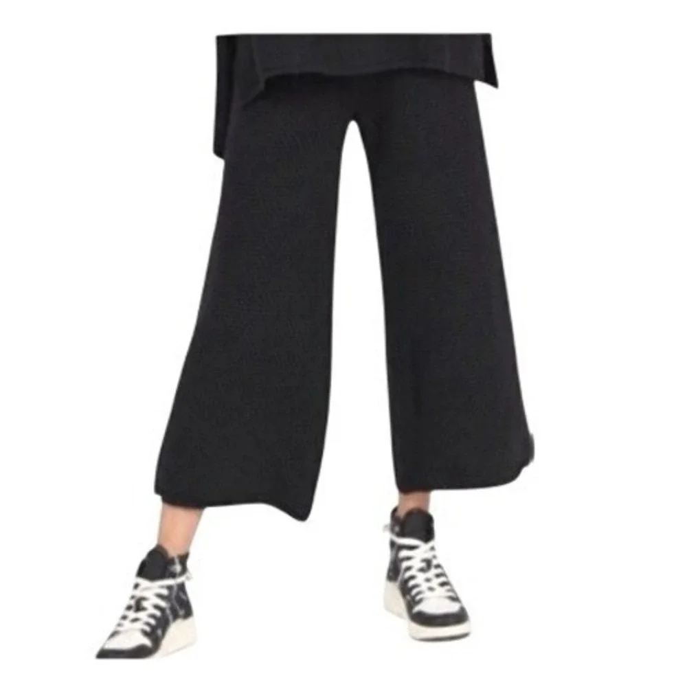 Free People FP Beach Womens S Black Hailee Cropped Sweater Pants